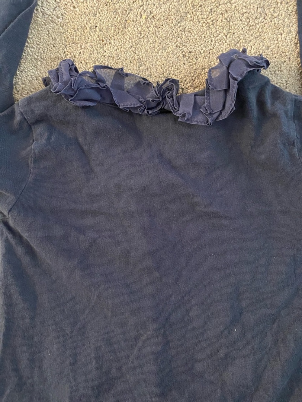Crewcuts Navy Ruffle-Trim Button Cardigan - Picture 3 of 3